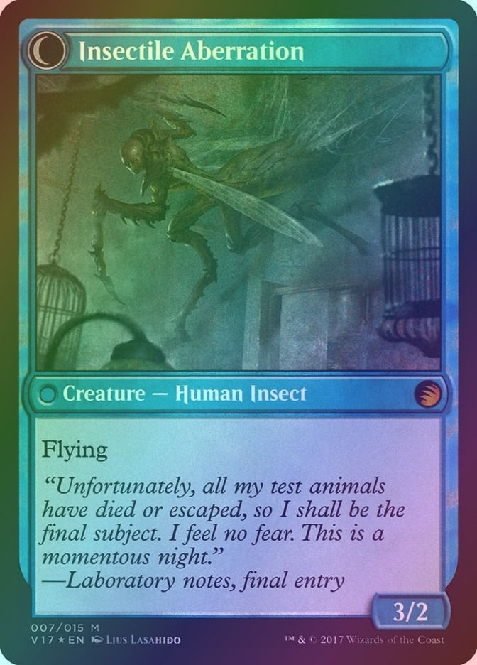 Delver of Secrets // Insectile Aberration (V17) (7) / Foil — cara 2 de 2