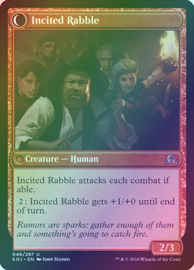 Town Gossipmonger // Incited Rabble (SOI) (46) / Foil — cara 2 de 2