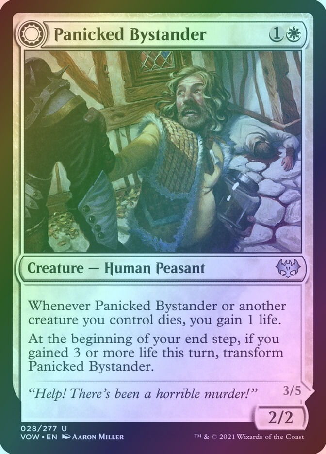 Panicked Bystander // Cackling Culprit (VOW) (28) / Foil — cara 1 de 2