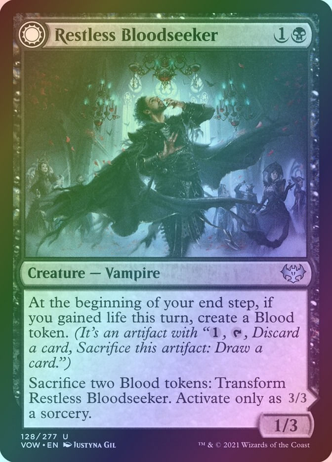 Restless Bloodseeker // Bloodsoaked Reveler (VOW) (128) / Foil — cara 1 de 2