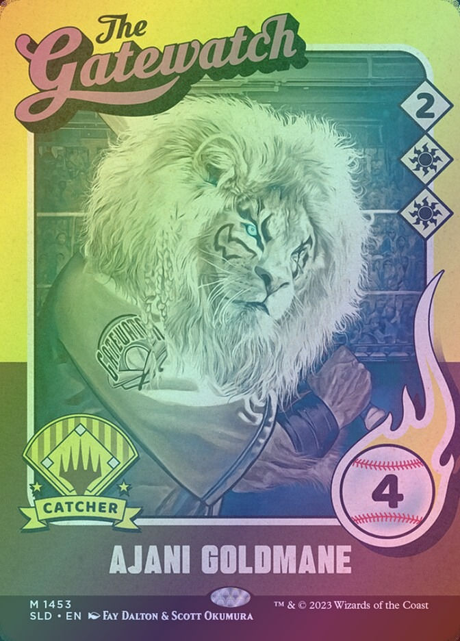 Ajani Goldmane // Ajani Goldmane (SLD) (1453) / Borderless / Foil — cara 1 de 2