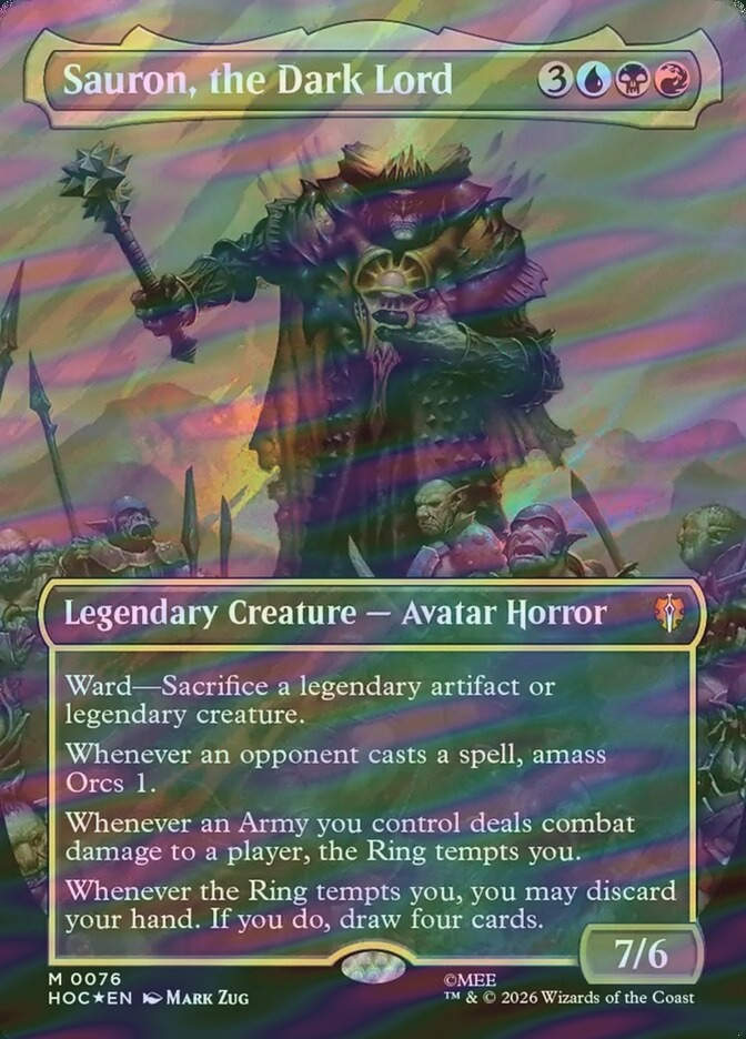 Sauron, the Dark Lord (HOC) (76) / Borderless / Surge Foil