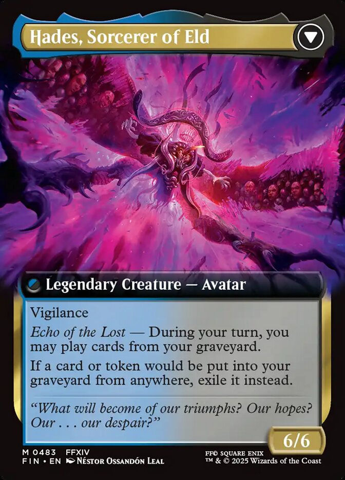 Emet-Selch, Unsundered // Hades, Sorcerer of Eld (FIN) (483) / Extended Art — cara 2 de 2