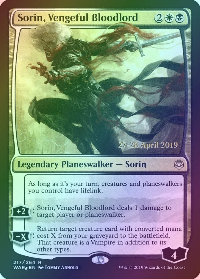 Sorin, Vengeful Bloodlord (PWAR) (217s) / Foil
