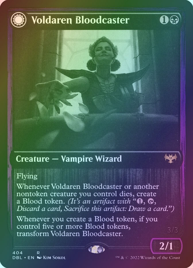 Voldaren Bloodcaster // Bloodbat Summoner (DBL) (404) / Foil — cara 1 de 2