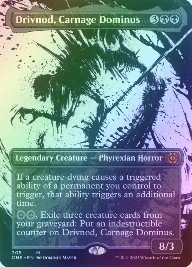 Drivnod, Carnage Dominus (ONE) (305) / Borderless / Showcase / Foil