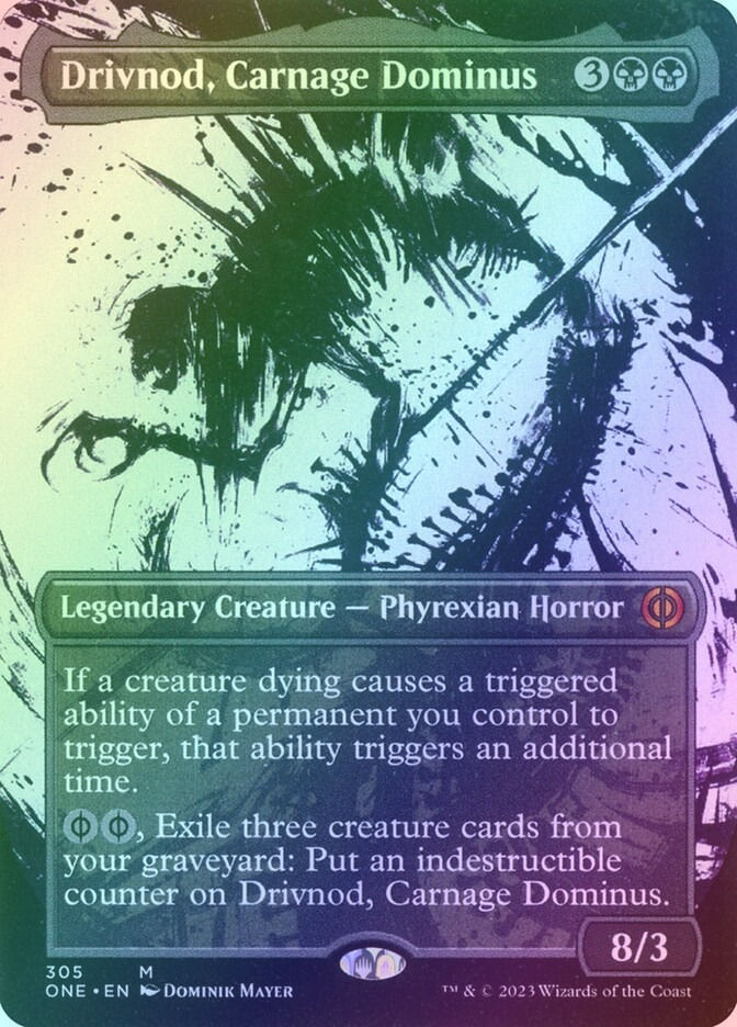 Drivnod, Carnage Dominus (ONE) (305) / Borderless / Showcase / Foil