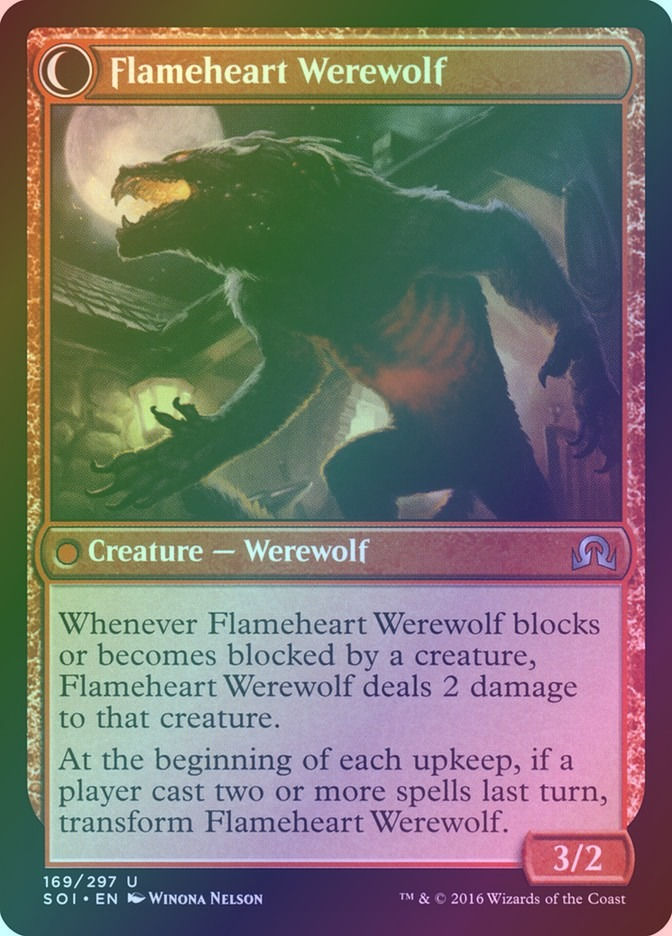 Kessig Forgemaster // Flameheart Werewolf (SOI) (169) / Foil — cara 2 de 2