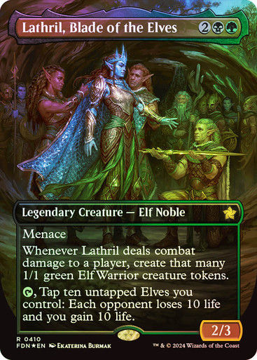 Lathril, Blade of the Elves (FDN) (410) / Mana Foil / Borderless