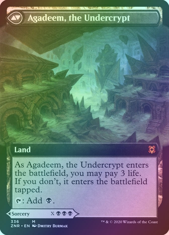 Agadeem's Awakening // Agadeem, the Undercrypt (ZNR) (336) / Ext Art / Foil — cara 2 de 2