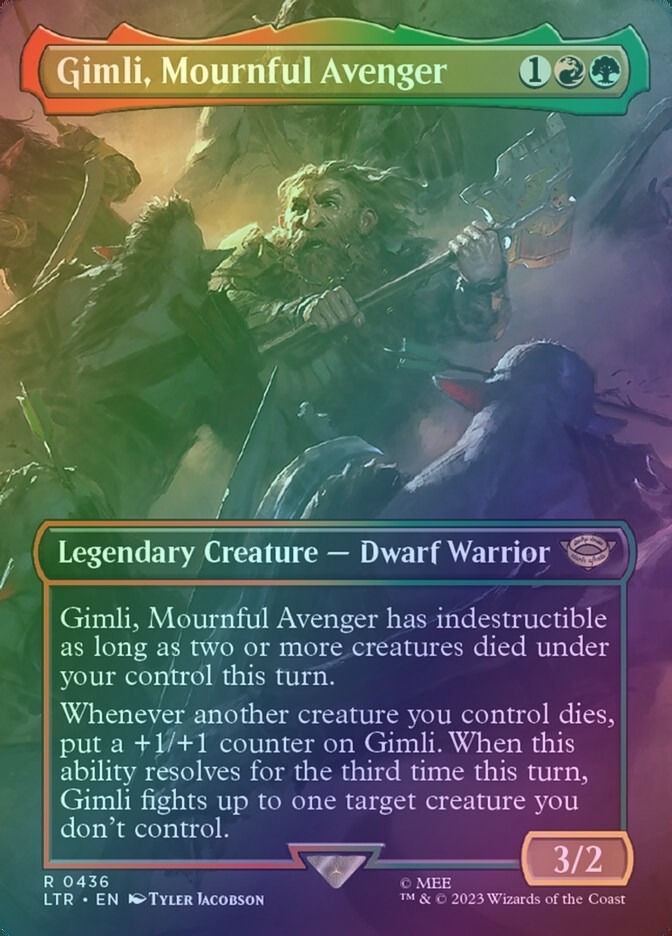 Gimli, Mournful Avenger (LTR) (436) / Borderless / Foil