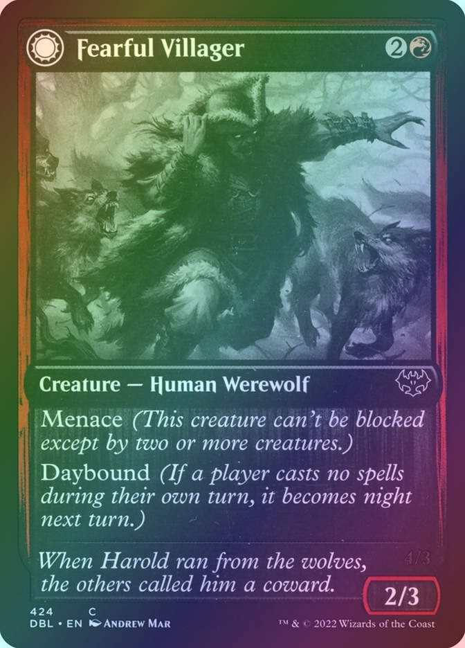 Fearful Villager // Fearsome Werewolf (DBL) (424) / Foil