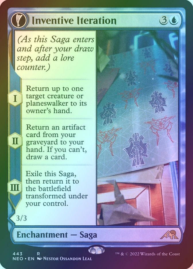 Inventive Iteration // Living Breakthrough (NEO) (443) / Extended Art / Foil — cara 1 de 2