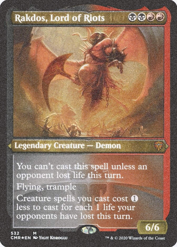 Rakdos, Lord of Riots (CMR) (532) / Foil Etched