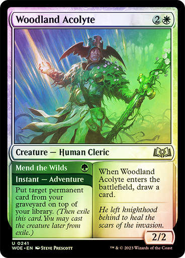 Woodland Acolyte // Mend the Wilds (woe) / Foil