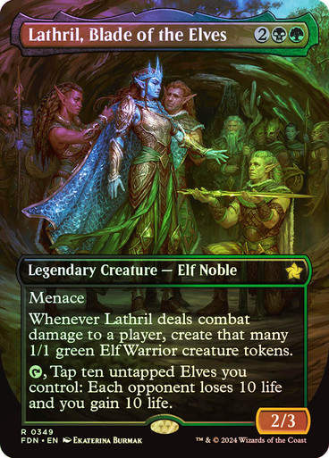 Lathril, Blade of the Elves (FDN) (349) / Foil / Borderless