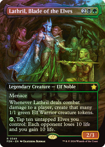 Lathril, Blade of the Elves (FDN) (349) / Foil / Borderless