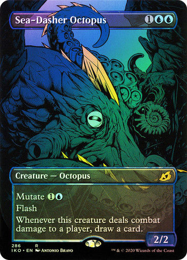 Sea-Dasher Octopus (IKO) (286) / Borderless / Showcase / Foil
