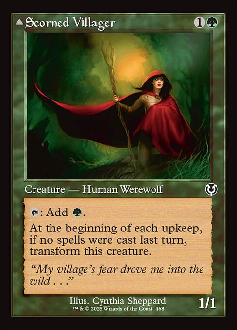 Scorned Villager // Moonscarred Werewolf (INR) (468) / Retro Frame