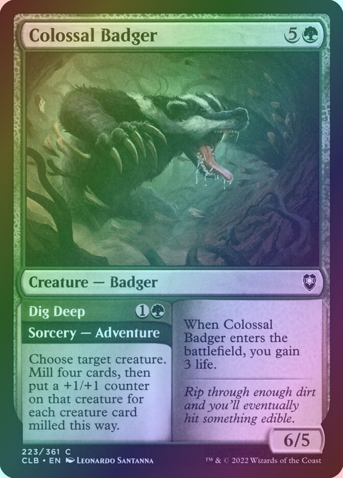 Colossal Badger // Dig Deep (CLB) (223) / Foil