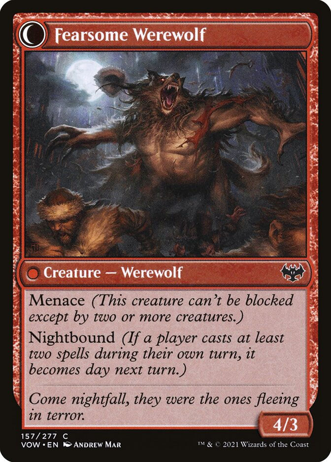 Fearful Villager // Fearsome Werewolf (VOW) (157) — cara 2 de 2