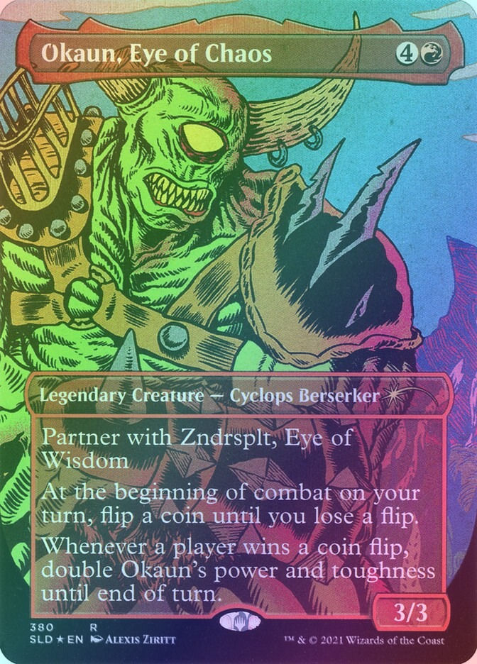 Okaun, Eye of Chaos // Okaun, Eye of Chaos (SLD) (380) / Borderless / Foil — cara 1 de 2