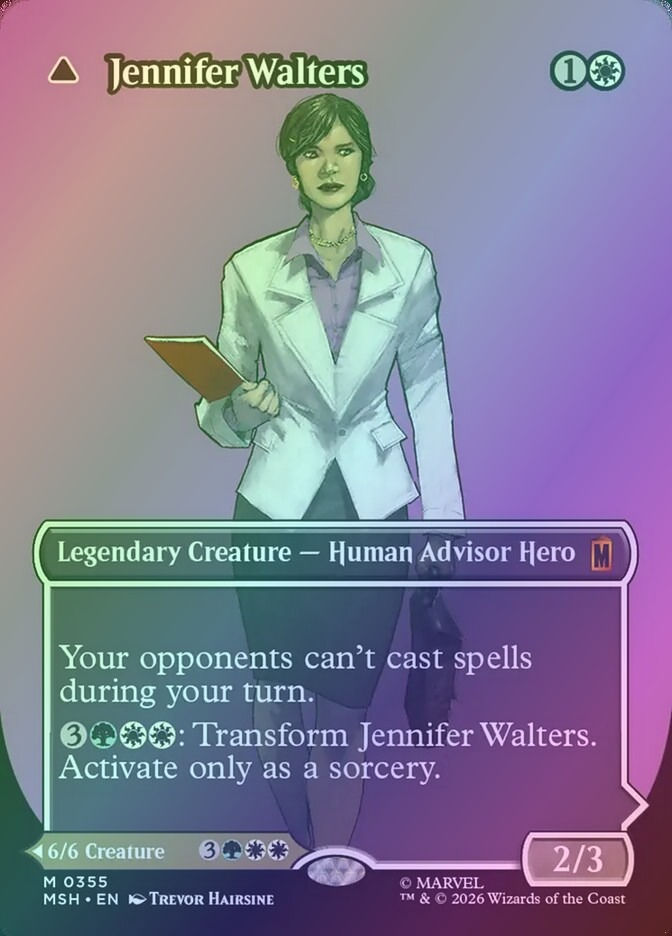 Jennifer Walters // The Sensational She-Hulk (MSH) (355) / Borderless / Foil — cara 1 de 2