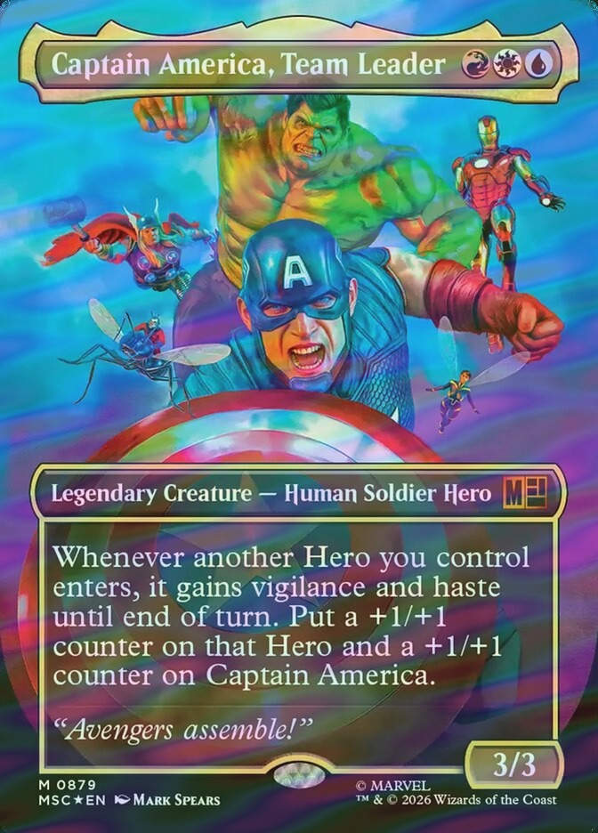 Captain America, Team Leader (MSC) (879) / Borderless / Surge Foil