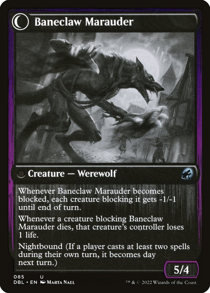 Baneblade Scoundrel // Baneclaw Marauder (DBL) (85) — cara 2 de 2