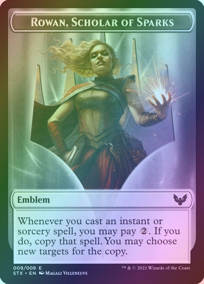 Rowan, Scholar of Sparks Emblem // Fractal (TSTX) (9 // 3) / Foil — cara 1 de 2