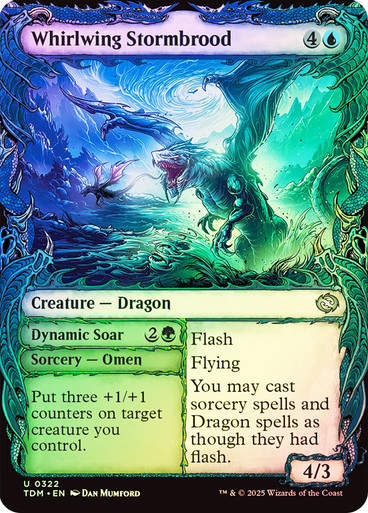 Whirlwing Stormbrood // Dynamic Soar (TDM) (322) / Foil / Showcase BL