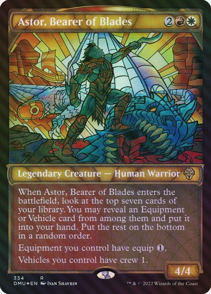 Astor, Bearer of Blades (DMU) (334) / Showcase / Textured Foil