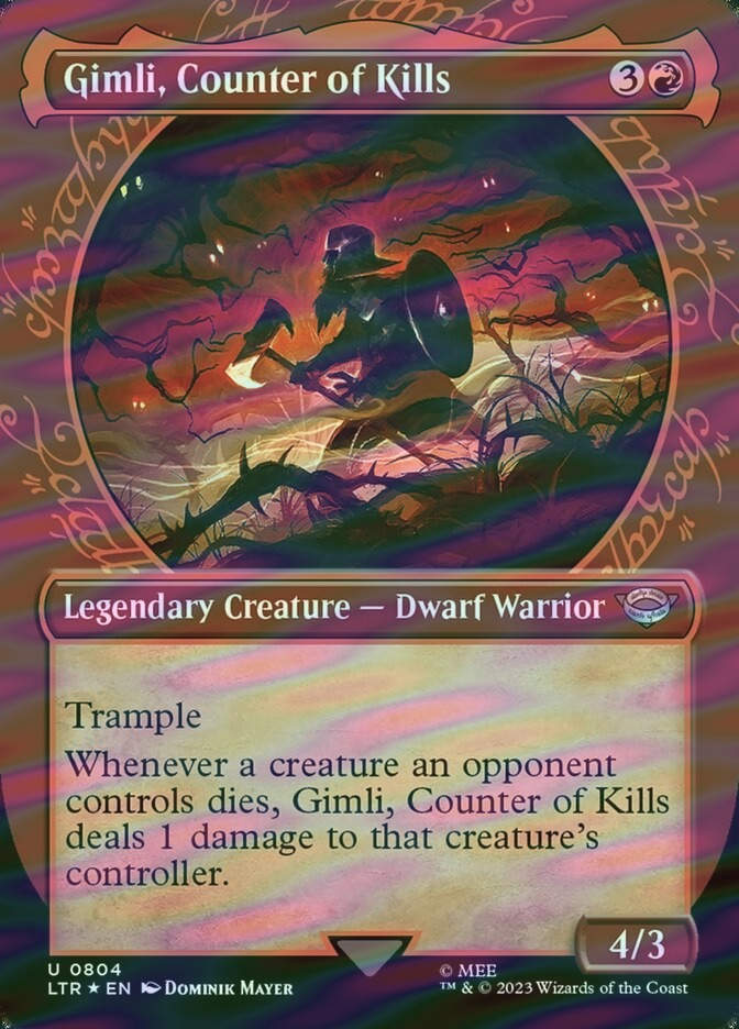 Gimli, Counter of Kills (LTR) (804) / Borderless / Showcase / Surge Foil