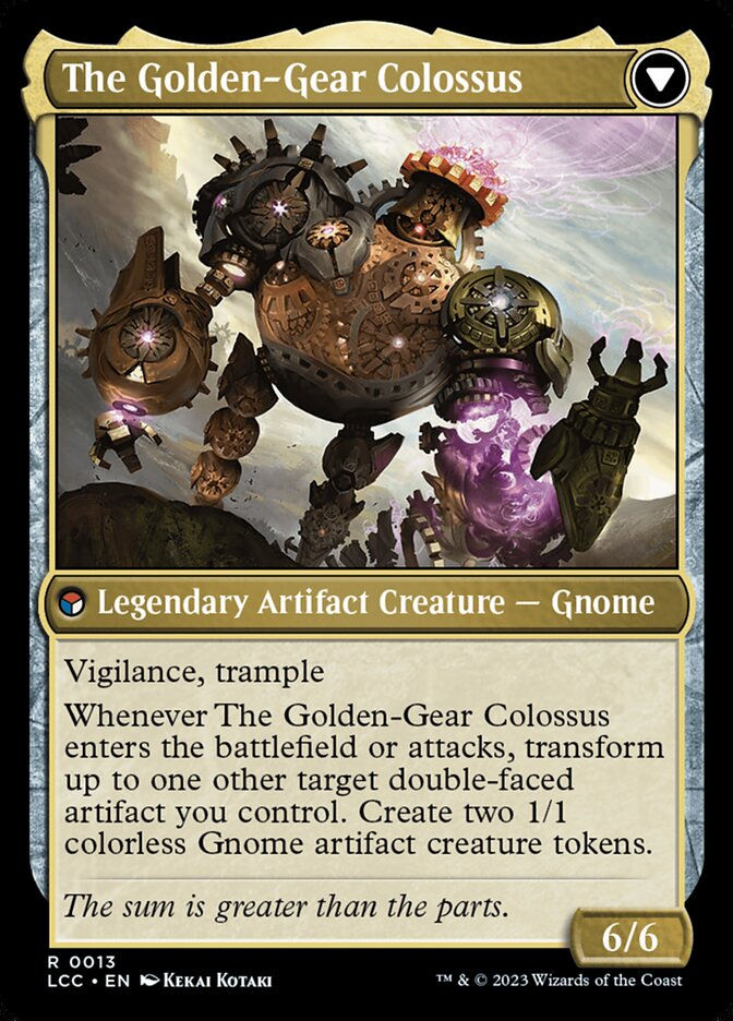 Tetzin, Gnome Champion // The Golden-Gear Colossus (LCC) (13) — cara 2 de 2
