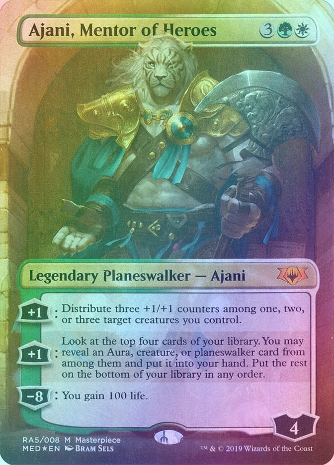 Ajani, Mentor of Heroes (MED) (RA5) / Borderless / Foil