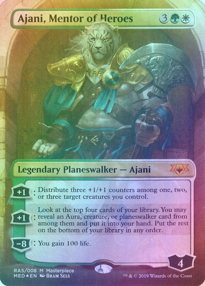 Ajani, Mentor of Heroes (MED) (RA5) / Borderless / Foil