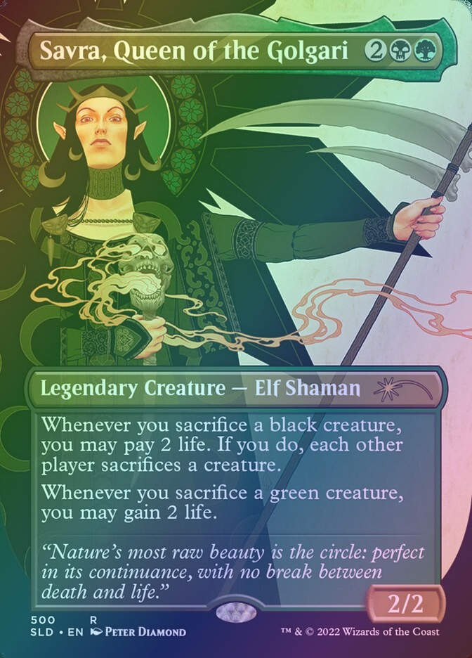 Savra, Queen of the Golgari (SLD) (500) / Borderless / Foil