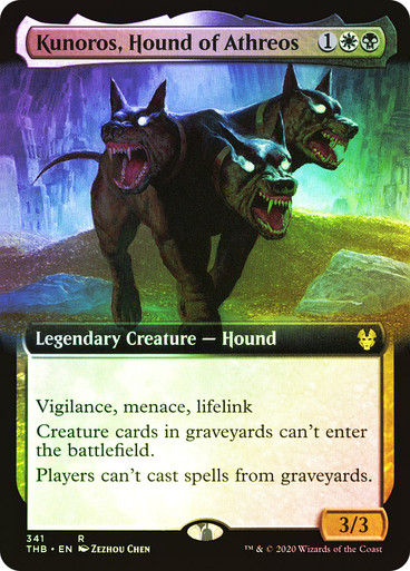 Kunoros, Hound of Athreos (THB) (341) / Extended Art / Foil