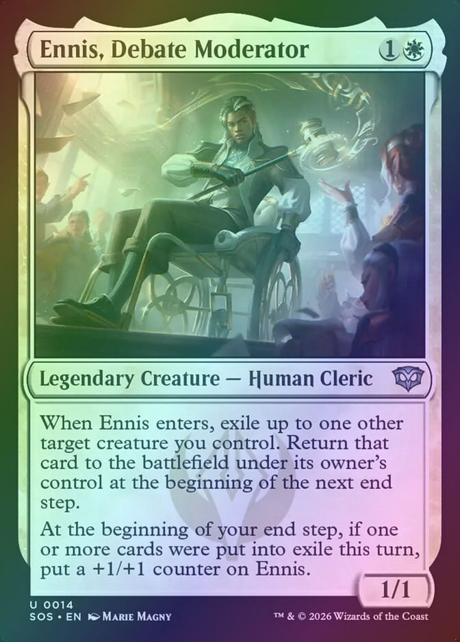 Ennis, Debate Moderator (SOS) (14) / Foil
