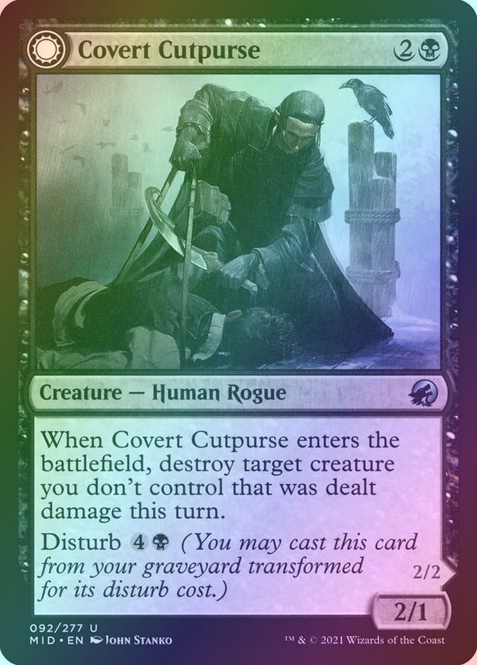 Covert Cutpurse // Covetous Geist (MID) (92) / Foil — cara 1 de 2