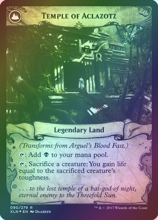 Arguel's Blood Fast // Temple of Aclazotz (PXLN) (90s) / Foil — cara 2 de 2