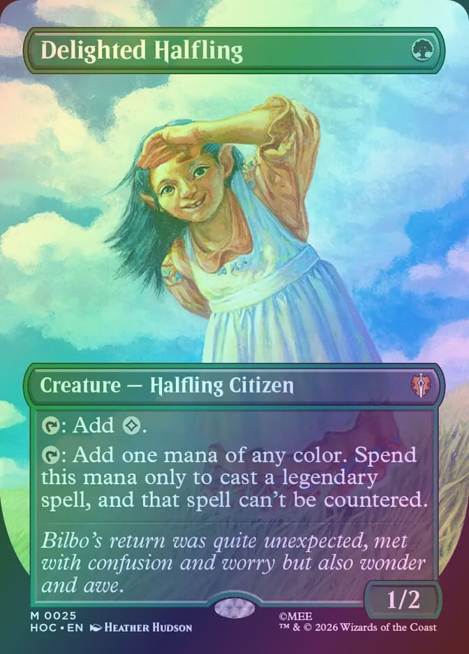Delighted Halfling (HOC) (25) / Borderless / Foil