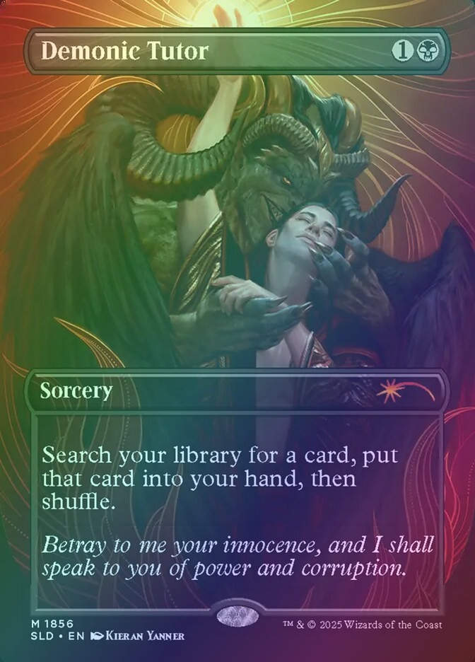 Demonic Tutor (SLD) (1856) / Borderless / Rainbow Foil