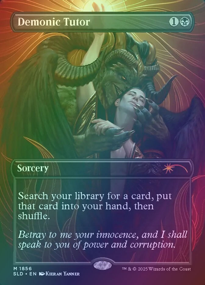 Demonic Tutor (SLD) (1856) / Borderless / Rainbow Foil