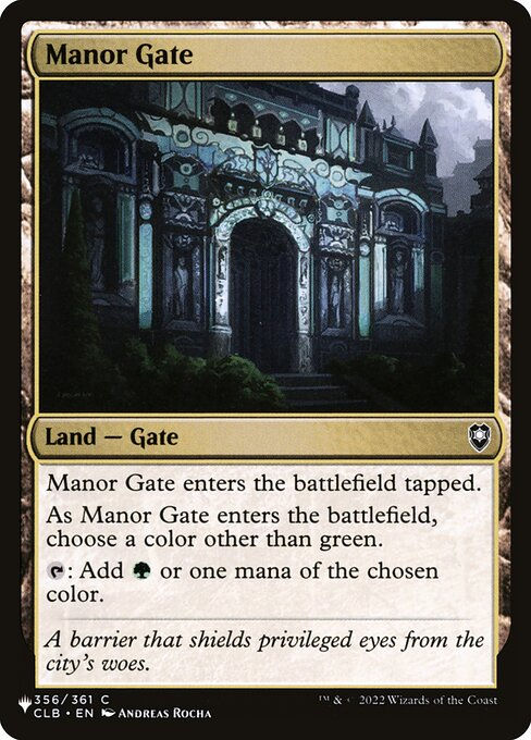 Manor Gate (PLST) (CLB-356)