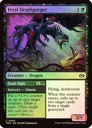 Feral Deathgorger // Dusk Sight (TDM) (80) / Foil