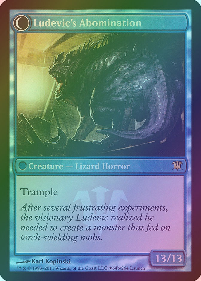 Ludevic's Test Subject // Ludevic's Abomination (PISD) (64★) / Foil — cara 2 de 2