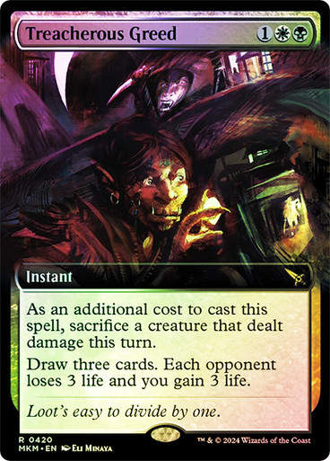 Treacherous Greed (mkm) (420) / Extended Art Foil