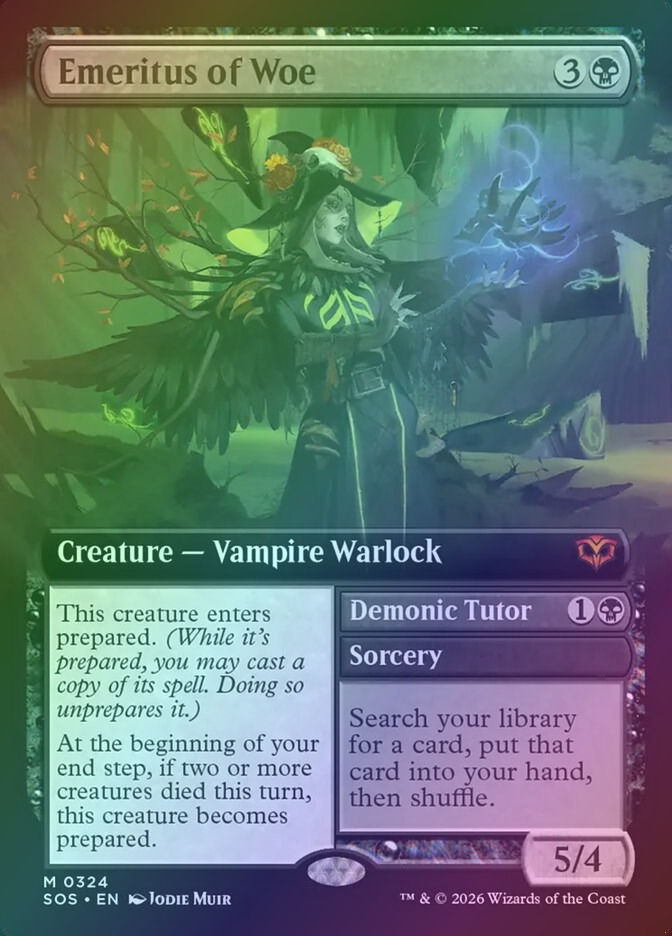 Emeritus of Woe // Demonic Tutor (SOS) (324) / Extended Art / Foil