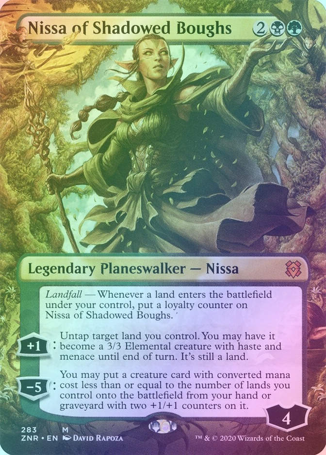 Nissa of Shadowed Boughs (ZNR) (283) / Borderless / Foil